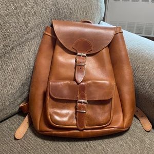 Brown Real Leather Backpack